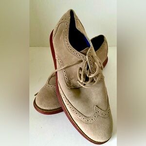 Skechers Oxford Shoes Mens 9 Beige Leather Upper Suede Mark Nason Lace-Up
